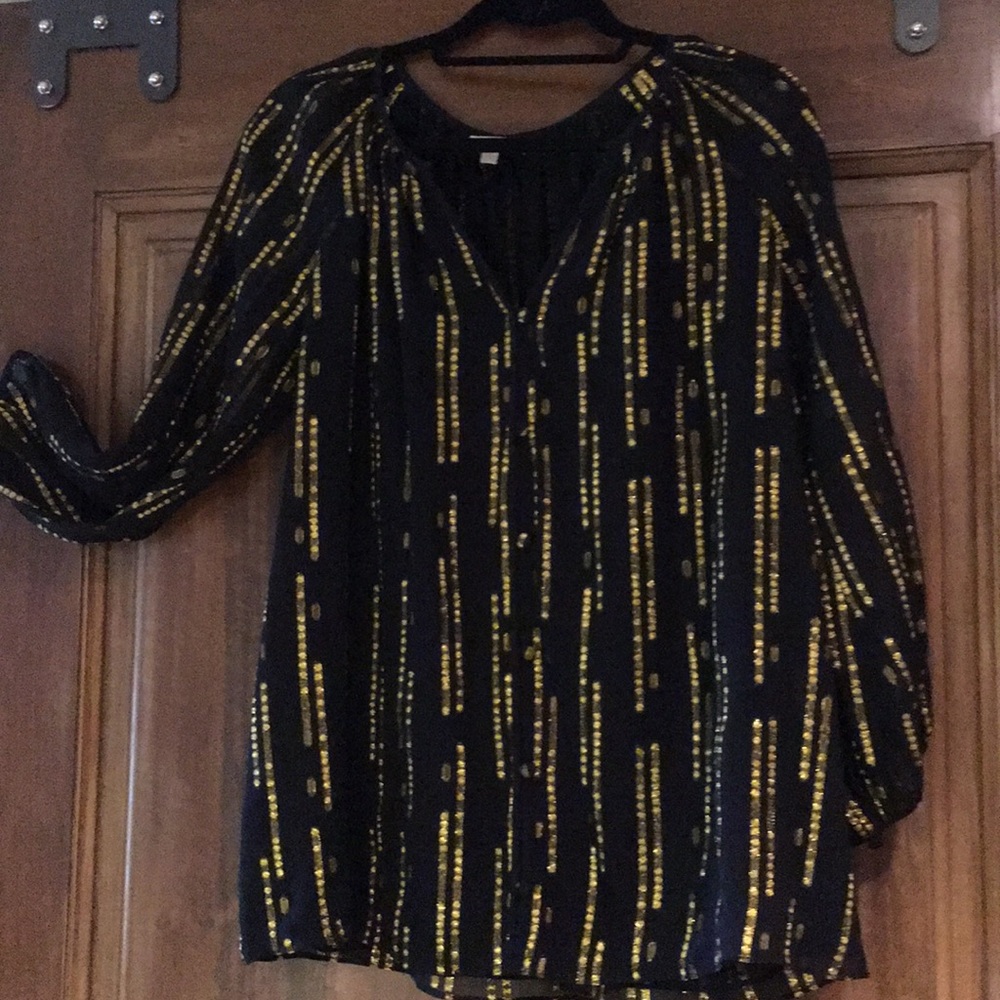 Shoshanna black and gold blouse. Size 4.